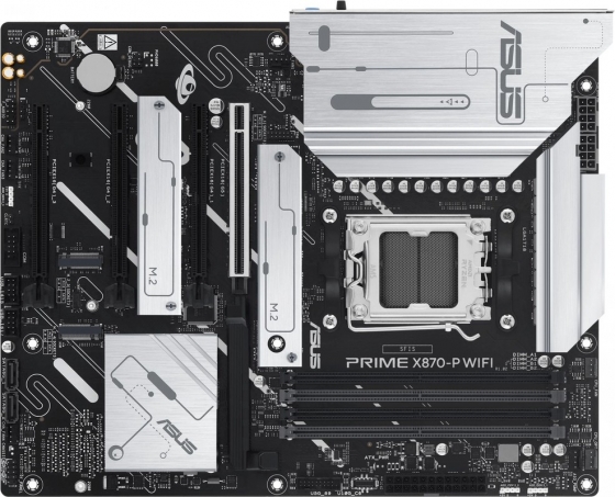 Мат. плата ASUS PRIME X870-P WIFI (S-AM5, X870, HDMI, 1xPCI-E 5.0, 3xPCI-E 4.0, 4xDDR5, SATAIII RAID, PCI, SATA3, BT5.4, 2.5GbLAN)