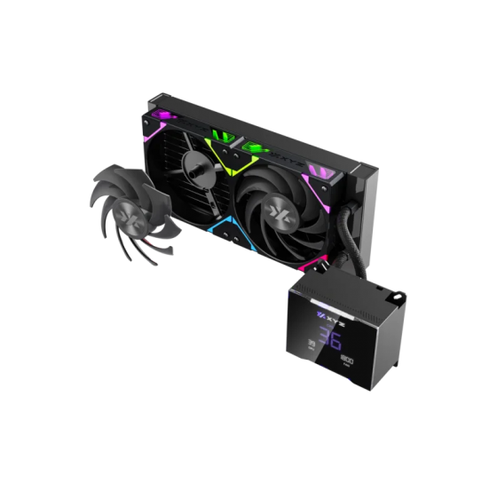 Кулер система жидкостного охлаждения XYZ HYDROTEMP 240 Black (INTEL/AMD, A-RGB Screen, X-WC-HYDROTEMP-240B)