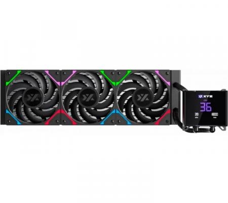 Кулер система жидкостного охлаждения XYZ HYDROTEMP 360 Black (INTEL/AMD, A-RGB Screen, X-WC-HYDROTEMP-360B)