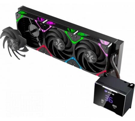 Кулер система жидкостного охлаждения XYZ HYDROTEMP 360 Black (INTEL/AMD, A-RGB Screen, X-WC-HYDROTEMP-360B)