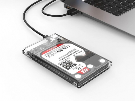 Жесткий диск внешний корпус для HDD/SSD Orico 2139U3-CR-BP-HW (Transparent PC Plastic, 2.5