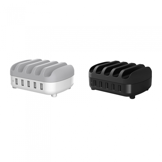 Зарядное устройство Orico DUK-5P-EU-WH-BP (PC + ABS, 5 Port, Total 40W, Smart Detect)