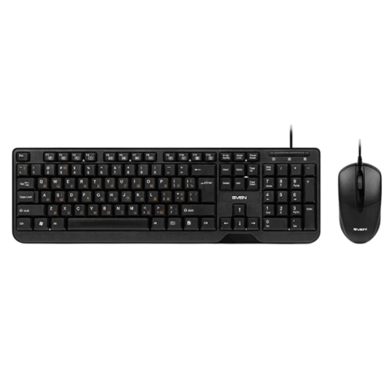 Клавиатура+Мышь SVEN KB-S320C (104 keys, 2+1 keys, 1000DPI, Black, USB)
