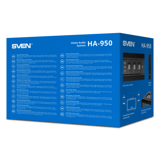 Колонка SVEN HA-950 (60W, MDF/Eco-leather, Bluetooth, USB, Micro SD, R/C, Black)