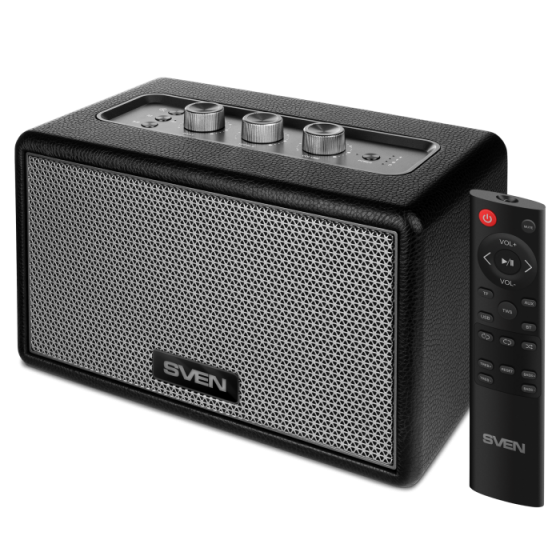 Колонка SVEN HA-950 (60W, MDF/Eco-leather, Bluetooth, USB, Micro SD, R/C, Black)
