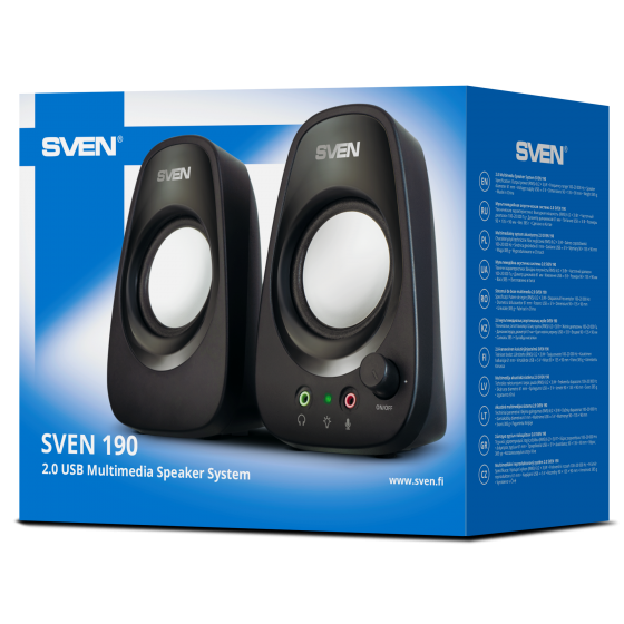 Колонки SVEN 190 (2.0, 2x3W, USB, Black) Колонки SVEN 190 (2.0, 2x3W, USB, Black)