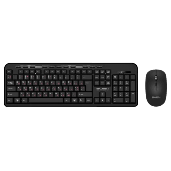 Клавиатура+Мышь беспроводные SVEN KB-C3200W (11xFn keys, 2000DPI, Black, USB)