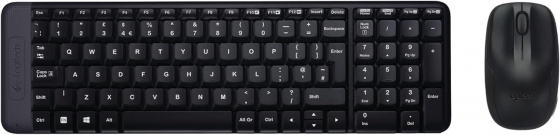 Клавиатура+Мышь беспроводные Logitech MK220 (US-Layout, Black, USB)