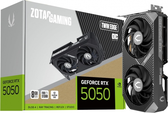 Видеокарта 8GB Zotac GeForce RTX5050 Twin Edge (20000MHz, GDDR6, 128bit, HDMI/3xDP)