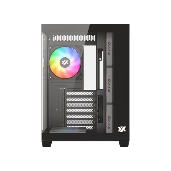 Корпус MidiTower XYZ TESSERACT X 50 Black (w/o PSU, Side TG, Integrated A-RGB Fans, X-CS-TESSERACTX50-B)