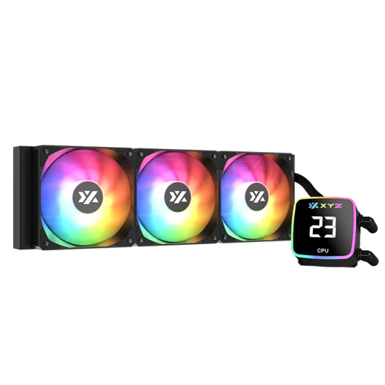 Кулер система жидкостного охлаждения XYZ AQUAPULSE FUSION 360 Black (INTEL/AMD, A-RGB Screen, X-WC-AQUA-FU-360B) Кулер система жидкостного охлаждения XYZ AQUAPULSE FUSION 360 Black (INTEL/AMD, A-RGB Screen, X-WC-AQUA-FU-360B)