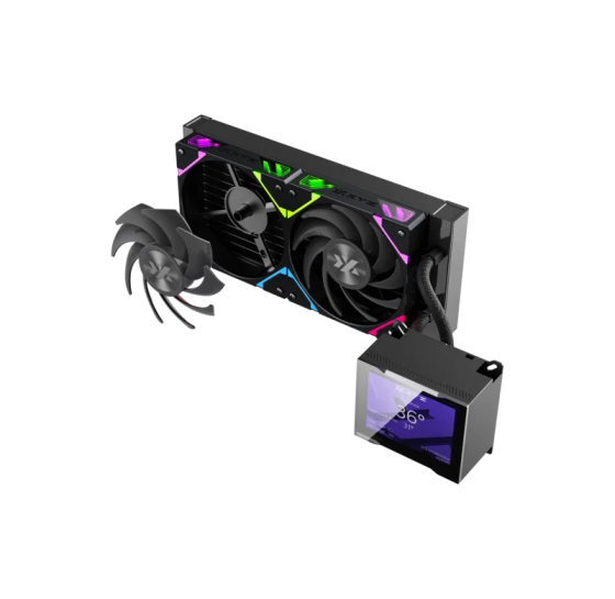 Кулер система жидкостного охлаждения XYZ HYDROVIEW 240 Black (INTEL/AMD, LCD Screen, X-WC-HYDROVIEW-240B)