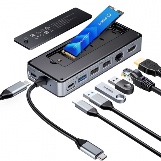 Док-станция Orico OM28PR-G2-BK-EP (USB-C 3.2 to 1xUSB-A 3.2, 2xUSB-A 2.0, 1xUSB-C 3.2, HDMI, USB-C PD (100W), NVMe/SATA, RJ45?) Док-станция Orico OM28PR-G2-BK-EP (USB-C 3.2 to 1xUSB-A 3.2, 2xUSB-A 2.0, 1xUSB-C 3.2, HDMI, USB-C PD (100W), NVMe/SATA, RJ45?)