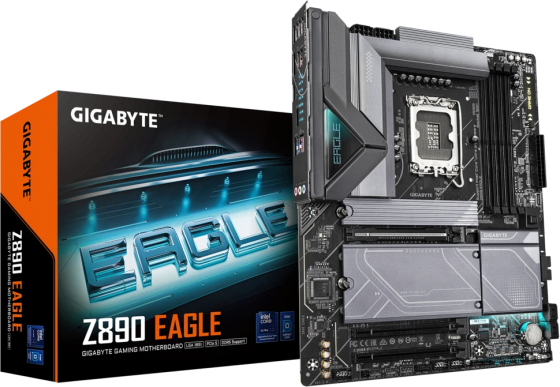 Мат. плата Gigabyte Z890 EAGLE (S-1851, Z890, HDMI, DP, 4DDR5, 4xM.2, PCIe 5.0, 2.5GbE LAN) Мат. плата Gigabyte Z890 EAGLE (S-1851, Z890, HDMI, DP, 4DDR5, 4xM.2, PCIe 5.0, 2.5GbE LAN)