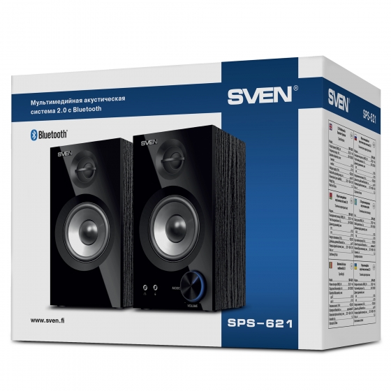 Колонки SVEN SPS-621 (2.0, 2x14W, Bluetooth, Black)