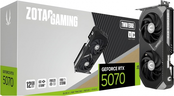 Видеокарта 12GB Zotac GeForce RTX5070 Twin Edge OC (28000MHz, GDDR7, 192bit, HDMI/3xDP)