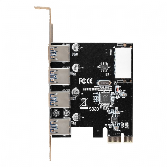 Контроллер ExeGate EXE-314 v2.0 (PCI-E x1 2.0, 4xUSB 3.0 ext, Molex, VL805)