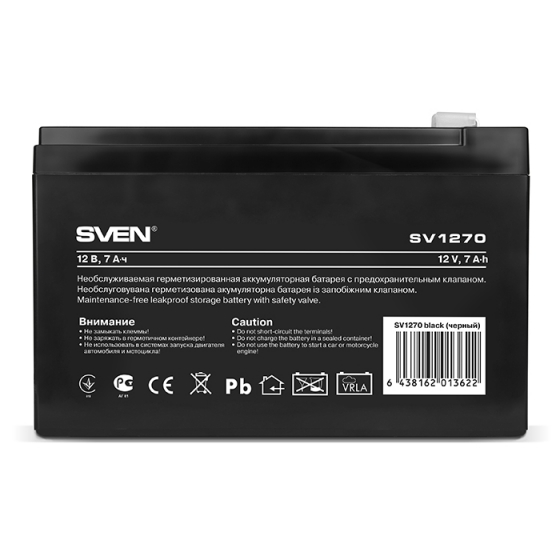 Аккумулятор для ИБП SVEN SV 1270 12V, 7AH Аккумулятор для ИБП SVEN SV 1270 12V, 7AH