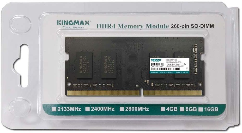 Память DDR4 8Gb 2400MHz Kingmax KM-SD4-2400-8GS RTL PC4-19200 CL17 SO-DIMM 260-pin 1.2В dual rank| KM-SD4-2400-8GS