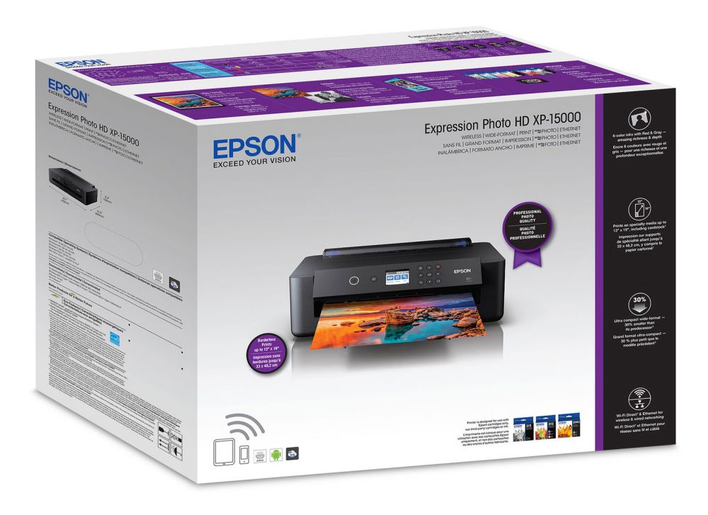 Принтер струйный Epson Expression Photo HD XP-15000 A3+ Net WiFi USB RJ-45 черный| C11CG43402