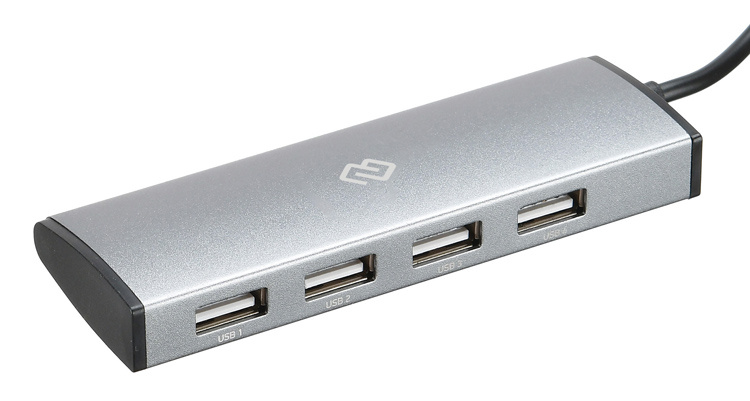 Разветвитель USB-C Digma HUB-4U2.0-UC-DS 4порт. серебристый| HUB-4U2.0-UC-DS