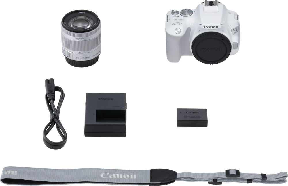Зеркальный Фотоаппарат Canon EOS 250D белый 24.1Mpix EF-S 18-55mm f/1:4-5.6 IS STM 3