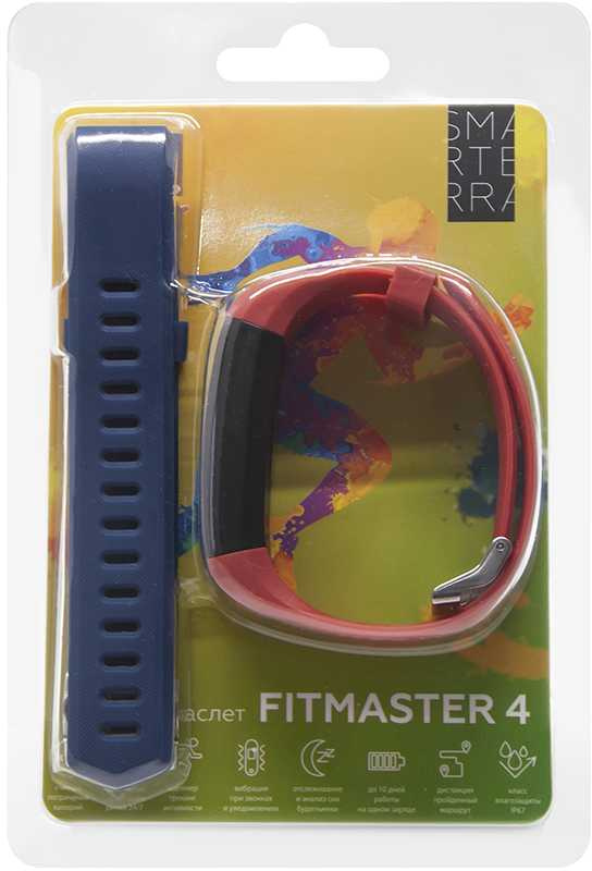 Фитнес-трекер Smarterra FitMaster 4 IPS корп.:черный рем.:красный| SMFT-04REBL