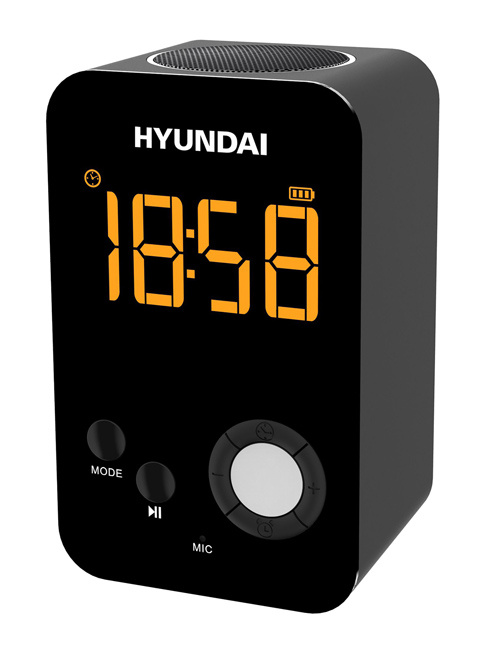 Радиобудильник Hyundai H-RCL300 черный LCD подсв:оранжевая часы:цифровые FM| H-RCL300