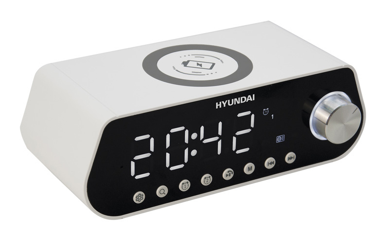 Радиобудильник Hyundai H-RCL380 белый LCD подсв:белая часы:цифровые FM| H-RCL380