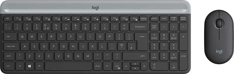 Клавиатура + мышь Logitech MK470 GRAPHITE клав:черный/серый мышь:черный USB беспроводная slim| 920-009206