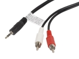 Cable LANBERG CA-MJRC-10CC-0015-BK MINIJACK 3.5MM(M) 3 PIN->2X RCA (CHINCH)(M) 1.5M