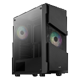 Корпус MidiTower Aerocool MENACE SATURN FRGB-G-BK-v1 w/o black (MidiATX)