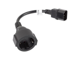 Extension cable LANBERG CA-C14E-10CC-0018-BK POWER SUPPLY CABLE IEC 320 C14->SCHUKO(F) 20CM BLACK