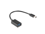 Адаптер LANBERG AD-OTG-UC-01 USB 2.0 TYPE-C(M)->TYPE-A(F) (15cm, Black)