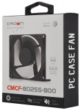 Кулер вентилятор для корпуса CrownMicro CMCF-8025S-800 (80x80x25, 2000rpm, 40CFM, 28Db)