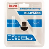 Адаптер Bluetooth Buro BU-BT40B (USB, BT 4.0+EDR, Class 1.5, 20м)