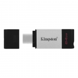 Флешка USB 64GB Kingston DataTraveler 80 (USB-C, Black)