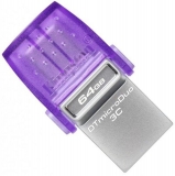 Флешка USB 64GB Kingston DataTraveler MicroDUO 3C Dual  (USB 3.2 + USB-C, Purple)