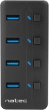 Коммуникатор USB-HUB Natec Mantis 2 (4port, USB 3.0, AC adapter)