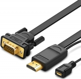 Cable Ugreen 30449 (HDMI (M) to VGA(M) Converter, 1.5m, Black)