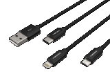 Մալուխ Natec Prati NKA-1202 3-in-1 (Micro USB(M)+Lightning(M)+USB-C(M), 1m)