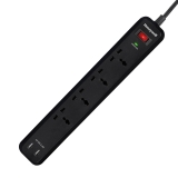 Сетевой фильтр Lightwave LW-EXT-44MW-2P (4 Universal Sockets, 3xUSB, 1xType-C, Black)