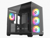 Корпус MidiTower XYZ TESSERACT X Black (w/o PSU, Front and Side TG, 7x Integrated A-RGB Fans w/ Controller, X-CS-TESSERACTX-B)
