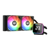 Кулер система жидкостного охлаждения XYZ AQUAPULSE 240 Black (INTEL/AMD, A-RGB Screen, X-WC-AQUA-240B)