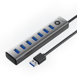 Коммуникатор USB-HUB Orico CL7U-U3-10-GY-BP (Aluminum Alloy, USB 3.0 Type-A to 7xUSB 3.0 Type-A Ports)