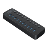 Коммуникатор USB-HUB Orico CT2U3-10AB-EU-BK-BP (ABS Plastic, USB 3.0 Type-A to 10xUSB 3.0 Type-A Ports w/individual switches)