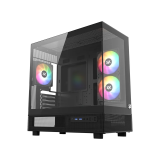 Корпус MidiTower XYZ AURORA X 50 Black (w/o PSU, Side TG, Integrated A-RGB Fans, X-CS-AURORAX-50-B)
