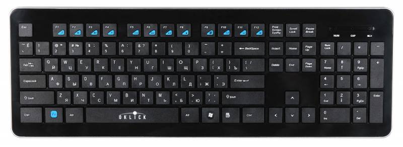 Клавиатура Oklick 870S черный USB беспроводная slim Multimedia| KB-406W