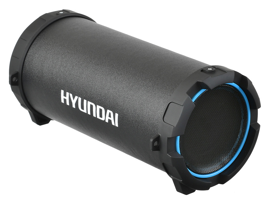 Колонка порт. Hyundai H-PAC220 черный/голубой 10W 1.0 BT/3.5Jack/USB| H-PAC220