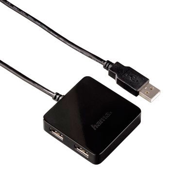 Разветвитель USB 2.0 Hama Square1:4 4порт. черный| 00012131